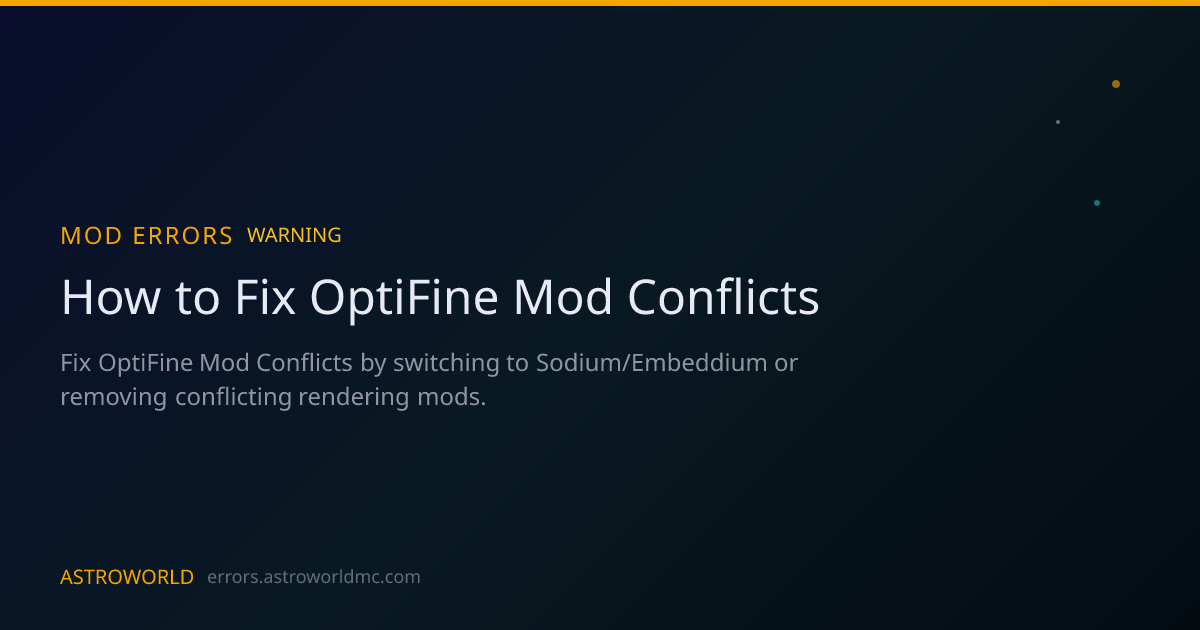 How to Fix OptiFine Mod Conflicts | Astroworld
